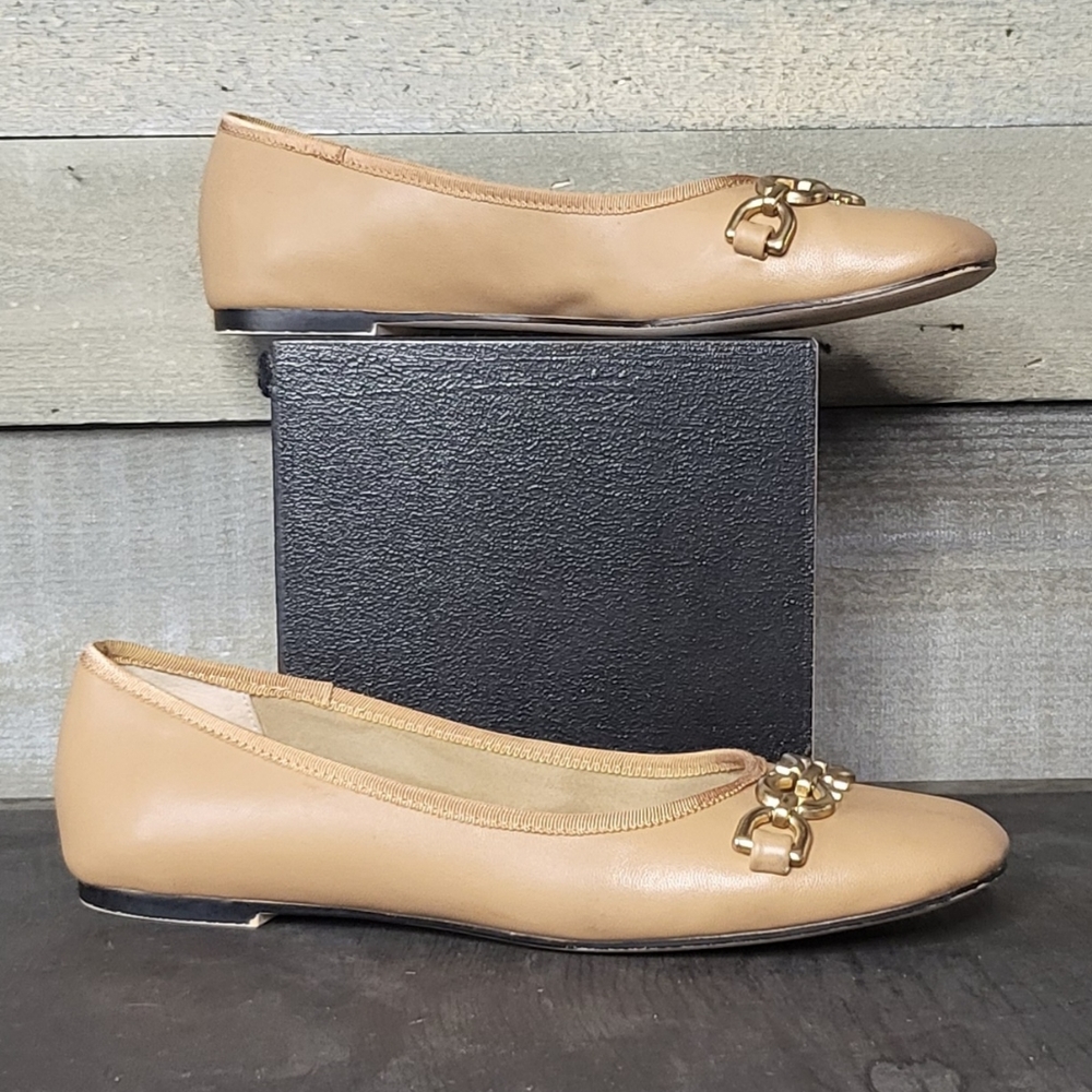 Charles & Keith Chain Link Camel Brown Ballerina Flats